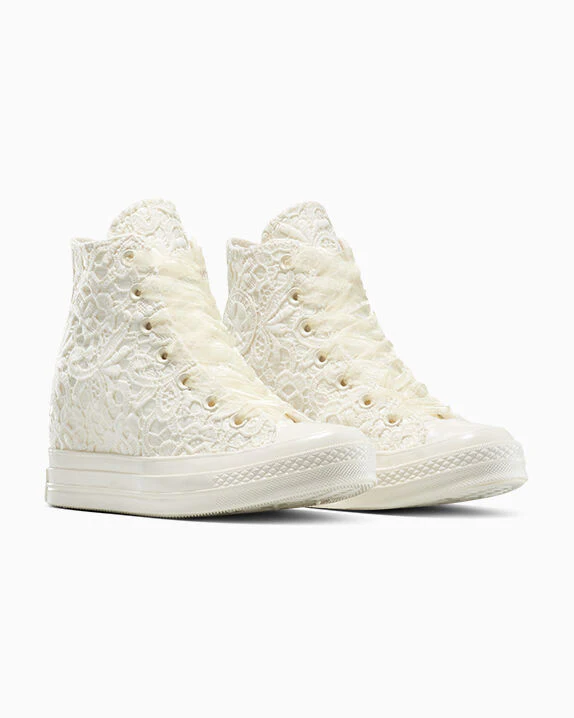 Chuck 70 Wedge Platform Crocheted Satin High Top - Image 3