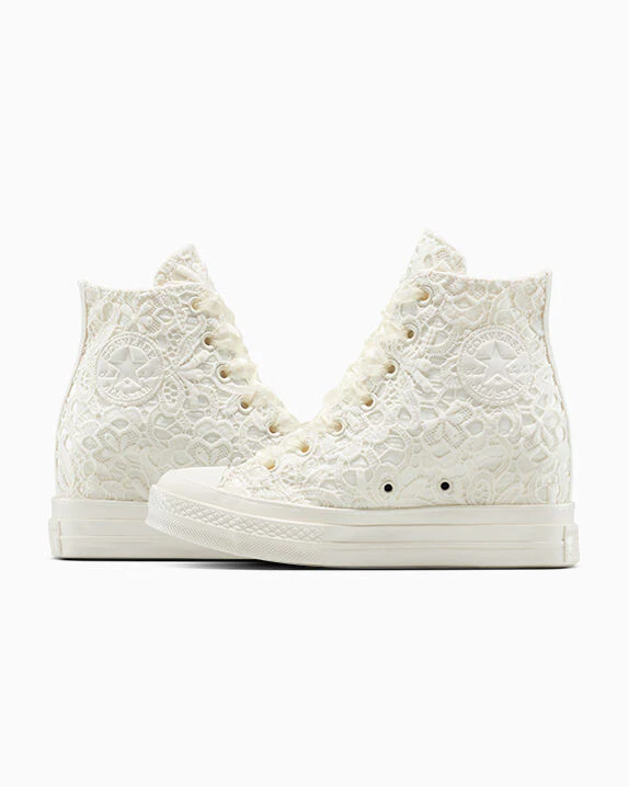 Chuck 70 Wedge Platform Crocheted Satin High Top - Image 4