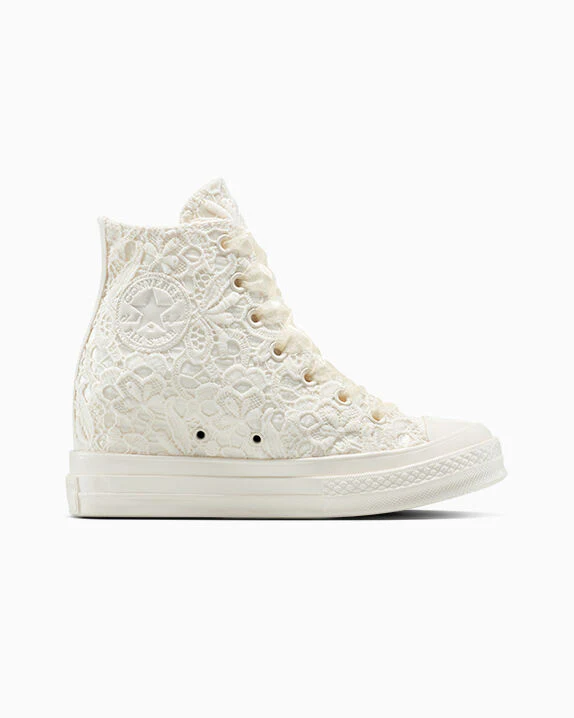 Chuck 70 Wedge Platform Crocheted Satin High Top - Image 5
