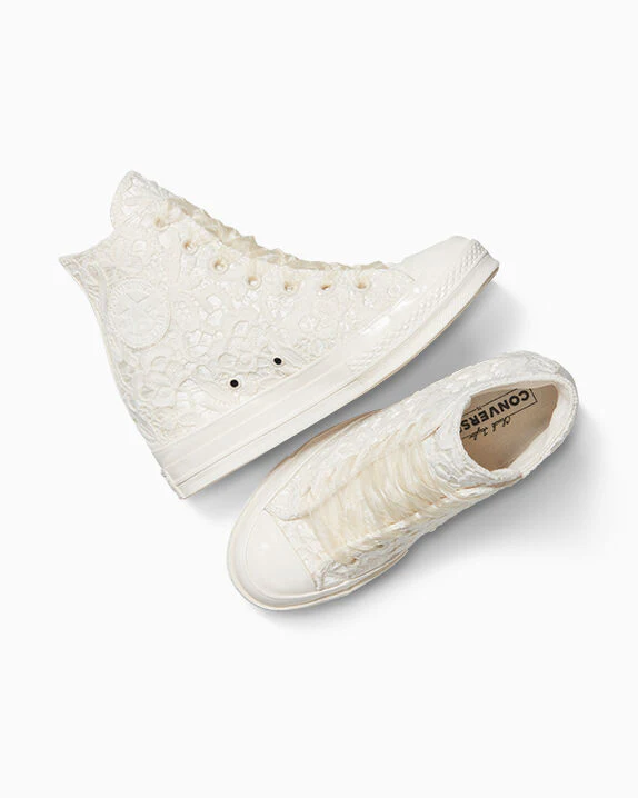 Chuck 70 Wedge Platform Crocheted Satin High Top - Image 7