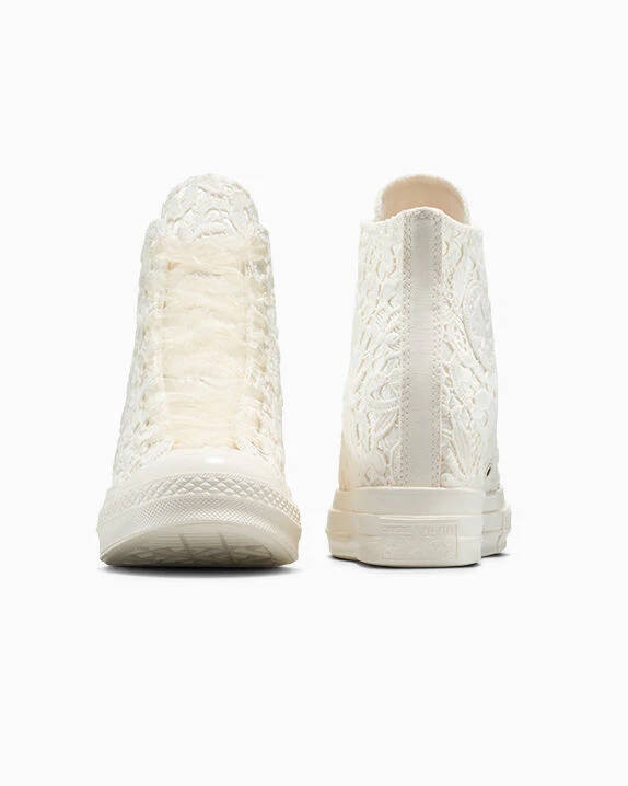 Chuck 70 Wedge Platform Crocheted Satin High Top - Image 8