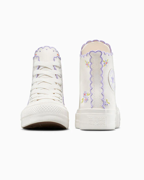 Chuck Taylor All Star Lift Platform Embroidered Flowers High Top - Image 10