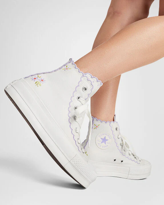 Chuck Taylor All Star Lift Platform Embroidered Flowers High Top - Image 3