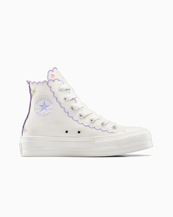 Chuck Taylor All Star Lift Platform Embroidered Flowers High Top - Image 5