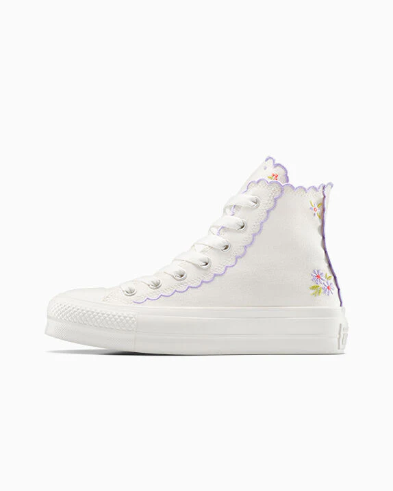 Chuck Taylor All Star Lift Platform Embroidered Flowers High Top - Image 7
