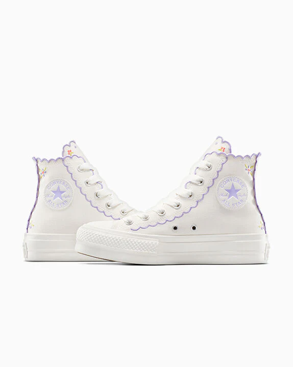 Chuck Taylor All Star Lift Platform Embroidered Flowers High Top - Image 9