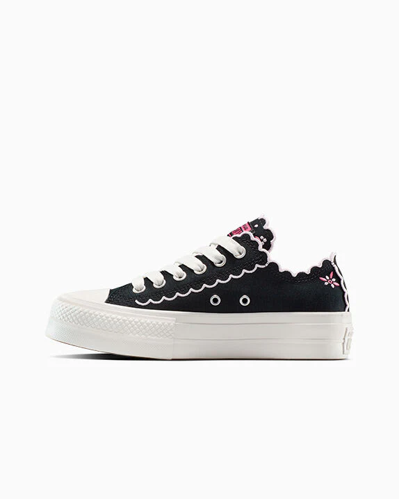 Chuck Taylor All Star Lift Platform Embroidered Flowers Low Top - Image 7