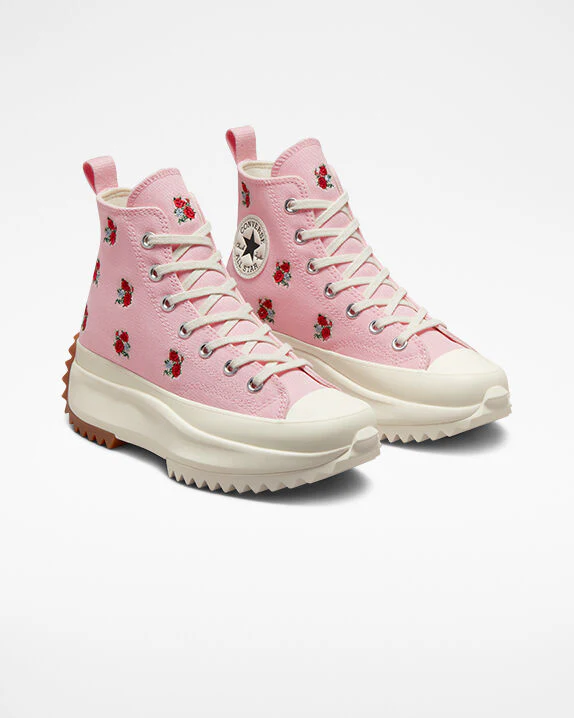 Run Star Hike Platform Embroidered Floral High Top - Image 3