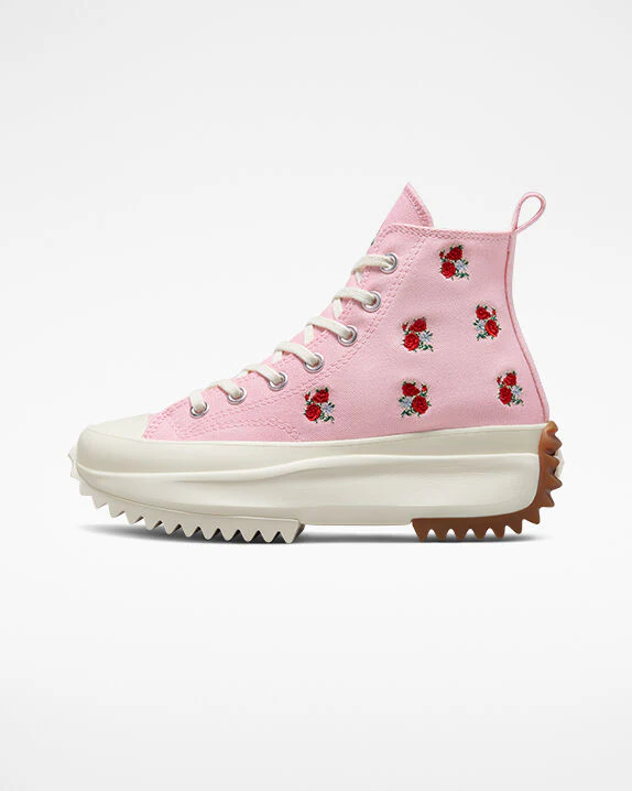 Run Star Hike Platform Embroidered Floral High Top - Image 7