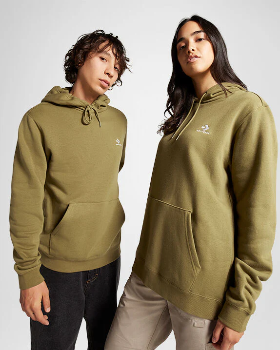 Standard Fit Left Chest Star Chevron Embroidered Hoodie - Image 2