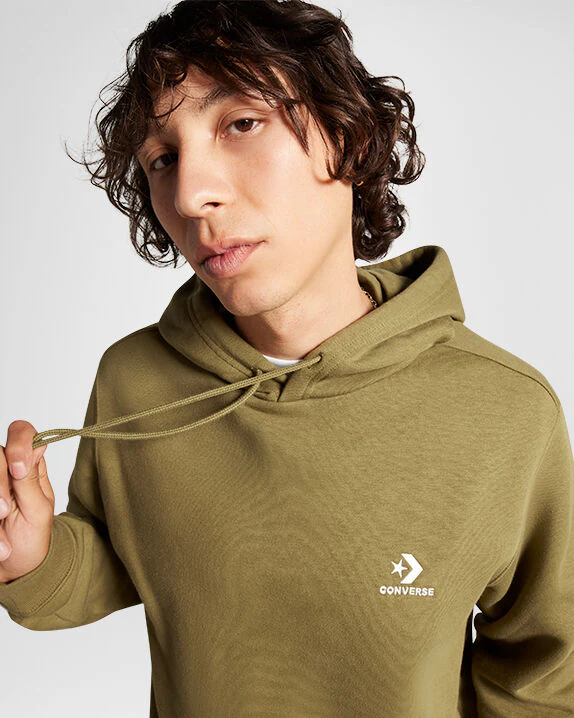 Standard Fit Left Chest Star Chevron Embroidered Hoodie - Image 6
